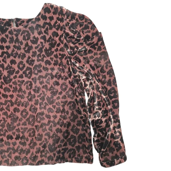 Anthropologie Dolan Charley Leopard Print Velvet Top Petite Large - Picture 8 of 16